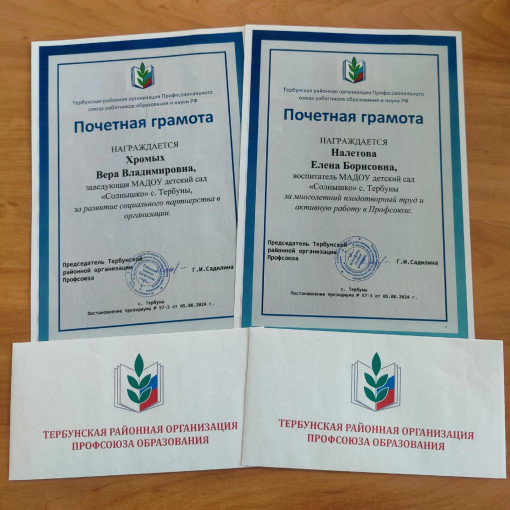 Награждение грамотами от профсоюзной организации Награждение грамотами от профсоюзной организации.